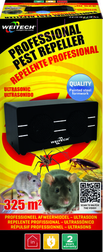 Ultrazvukový odpudzovač proti škodcom325m2/(napájaný so siete)